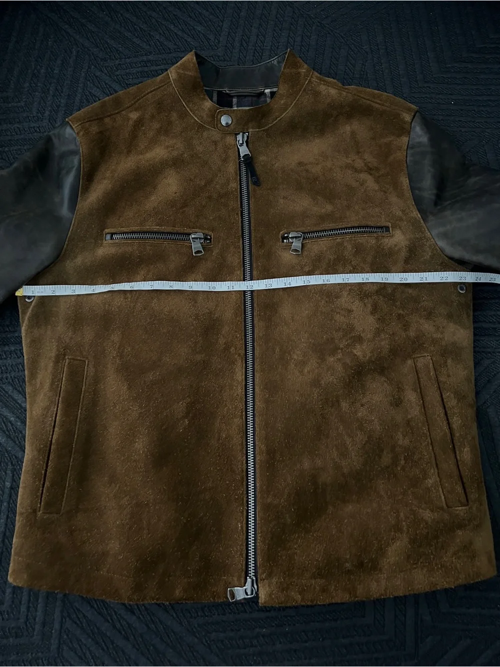Banana Republic Brown Suede & Black Leather Sleeve Jacket